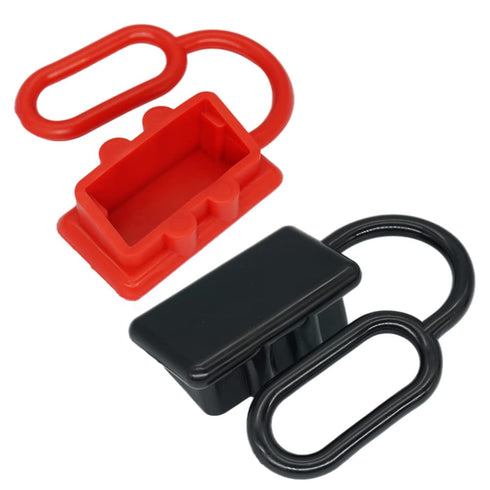 2 Pack Connector Cover 50Amp DC Power Connectors Soft Cover Battery Quick 50A Connector Dust Cover for Trailer, Boat or Caravan Connections Compat...
