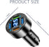 Car Charger,4 Ports Super Fast Car Charger Adapter with Voltmeter,QC3.0/Super Port Cigarette Lighter USB Charger Compatible with Samsung Galaxy S2...