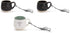 DEMDACO Thankful Black and White 4 x 3 Stoneware Coffee Pod Mug Ornaments Set of 3...