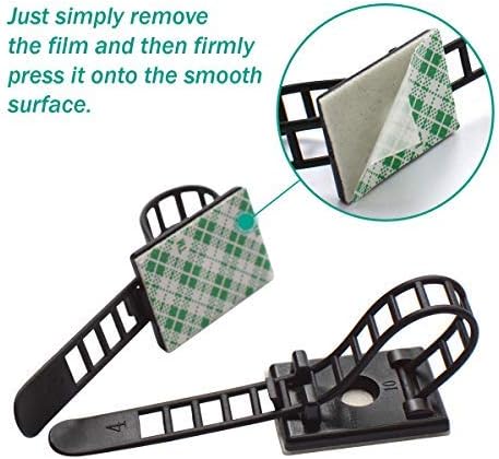 50 Pieces Cable Management Desk Wire Organizer Cable Ties Zip Ties Adhesive Cord Clips Cord Keeper Desk Wire Management...