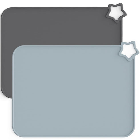 Moonkie Silicone Placemats for Baby & Kid, Stain-Proof Non-Slip Toddler Food Mats Eating Table Mat with 2 Packs...