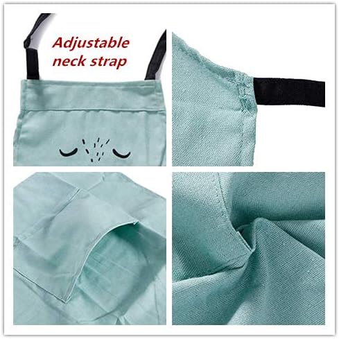 YOLOPARK Lovely Parent and Child Apron, Comfortable Simple Apron with Pocket for Painting Cooking Artist Chef, Pack of 2...