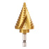 COMOWARE Hex Shank HSS Step Drill Bit with Two Spiral Flutes and Titanium Coating - 10 Step Sizes (1/4” – 1-3/8”) - Ideal for Metal, Stainless Ste...