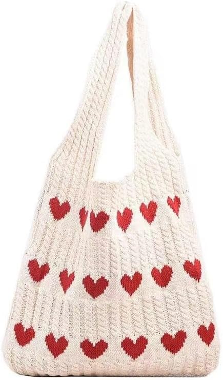 Women Crochet Tote Bag Cute Knit Shoulder Bag Aesthetic Purse Handbags for Shopping Travel Beach...