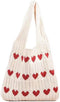 Women Crochet Tote Bag Cute Knit Shoulder Bag Aesthetic Purse Handbags for Shopping Travel Beach...