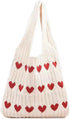 Women Crochet Tote Bag Cute Knit Shoulder Bag Aesthetic Purse Handbags for Shopping Travel Beach...