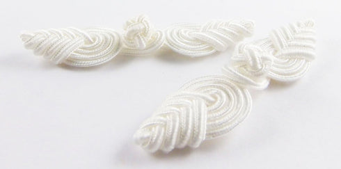 Chinese Frogs Button Closures Hook & Eye Fastener - Sewing Quilting Renaissance Dance Hawaiian Bridal Costumes Outfit Drapery Home Decor-White-Pin...