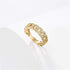 14K Gold Plated Women Open Ring 6mm Wide Band Cuban Link Chain Wedding Ring Cubic Zirconia Engagement Jewelry...