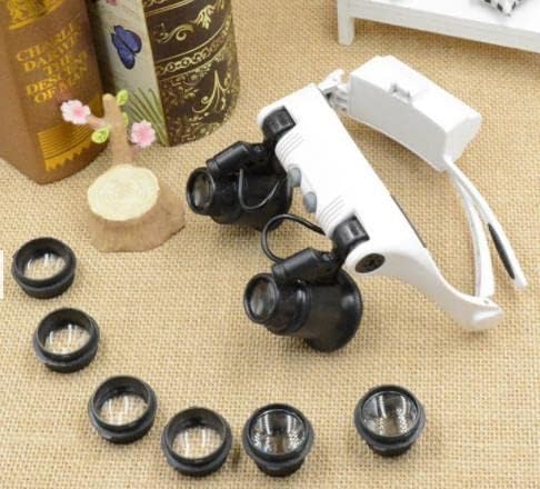 Iywish Multi-Use Magnifying Glass 10X 15X 20X 25X LED Illuminated Headband Magnifier...