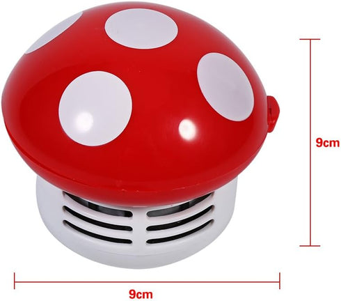 TOPINCN Mushroom Desktop Vacuum Cleaner, Mini Mushroom Shape Cute Desktop Keyboard Corner Dust Vacuum Cleaner Sweeper for Home School Office(Red)...