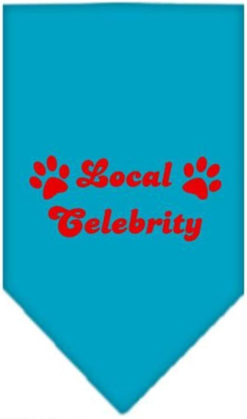 Pet and Dog Bandana Screen Printed, Local Celebrity Turquoise Small...