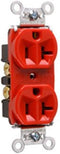 Legrand Pass & Seymour 5362RED 20 Amp 125V Hard Use Specification Grade Duplex Receptacle Outlet, Back and Side Wire, Red (1 Count)...