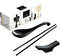 12 Pieces Ramen Set: 4 Black Spoons, 4 Chopsticks And 4 Stand rest. Asian Soup Spoons. Unbreakable Melamine Made. Perfect For Japanese And Chinese...