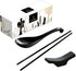 12 Pieces Ramen Set: 4 Black Spoons, 4 Chopsticks And 4 Stand rest. Asian Soup Spoons. Unbreakable Melamine Made. Perfect For Japanese And Chinese...