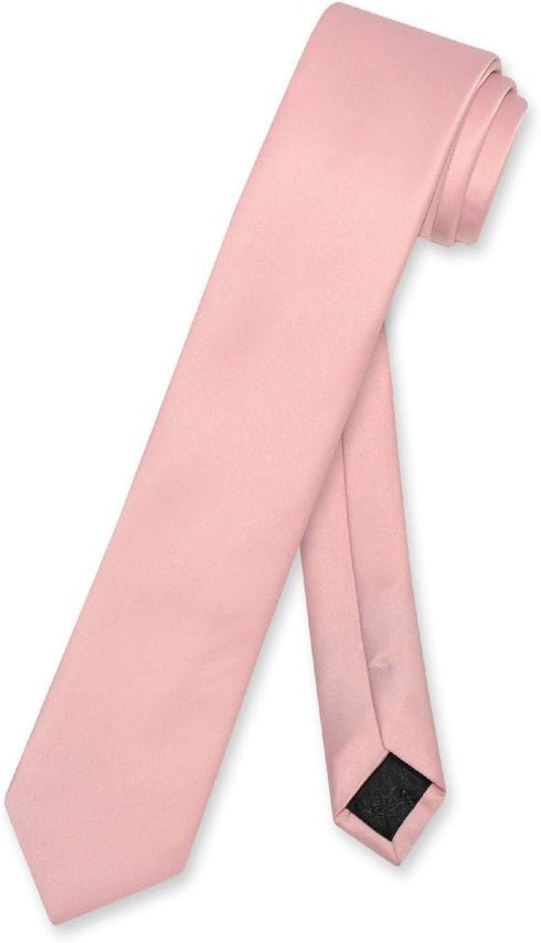 Vesuvio Napoli Narrow NeckTie Skinny DUSTY PINK Color Men's Thin 2.5" Neck Tie...