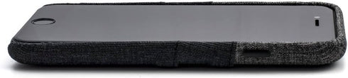 Dockem Wallet Card Case for iPhone SE 3 (2022), SE 2 (2020) & iPhone 8/7: Canvas Style Synthetic Leather with 2 Card Holder Slots (Luxe, Black & G...