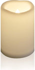Waterproof Outdoor Battery Operated Flameless Candle Remote Timer Large Tall White Plastic Realistic Flickering Electric LED Pillar Lantern Garden...