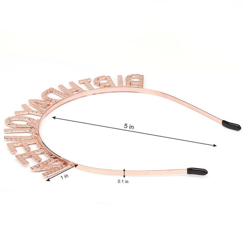 AOPRIE Birthday Crown for Women - Rose Gold Tiara for Girls - Princess Crown Rhinestone Happy Birthday Accessory...