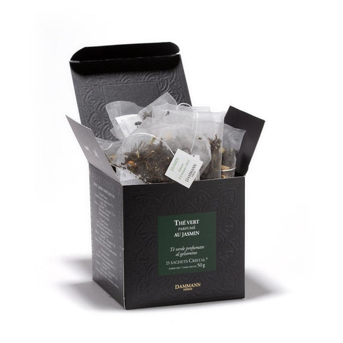 Dammann Freres Sachets, Vert Au Jasmin Tea Bags, Premium Gourmet French Jasmine Green Tea, 25 Count (Single Pack)...