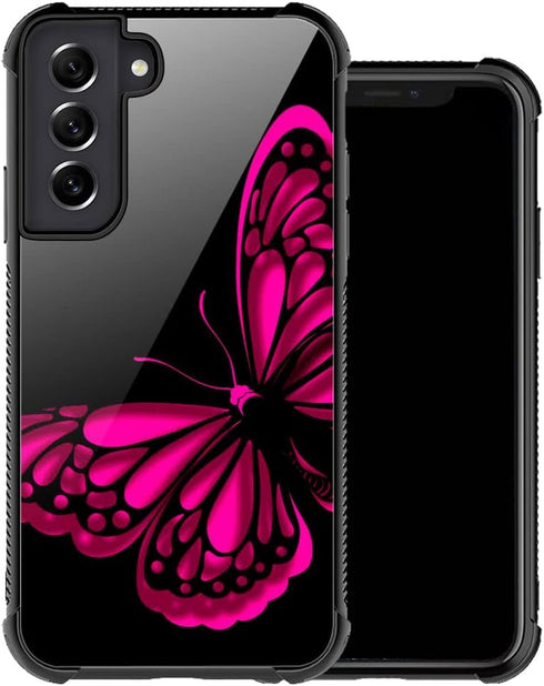 ZHEGAILIAN Case Compatible with Samsung Galaxy S21 Case,Pink Butterfly Case for Galaxy S21 Women Girls,Shockproof Dropproof Case for Samsung S21 C...