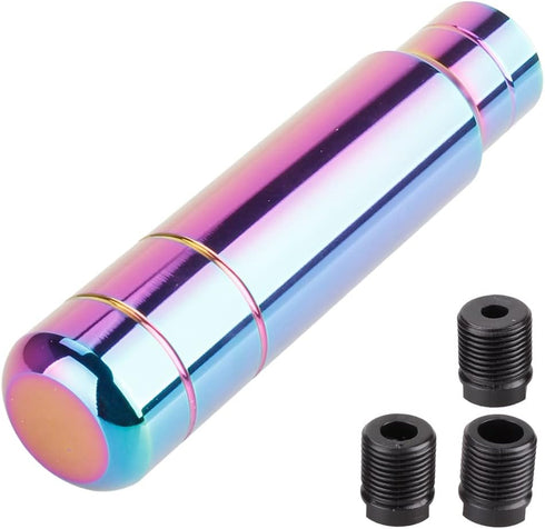 Aluminum Alloy Heavy Weighted Shifter Knob, 5" Auto Gear Shift Knob, Car Gear Lever Stick Shifter Handle,with 3 Threaded Adapters M8 M10 M12,Fit M...