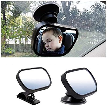 Baby Rear View Car Mirror - Wide View for Better Viability - Shatter-Resistant Seat Safety for Infants, Children, or Toddlers - Suction or Clip-On...