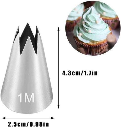 Icing Piping Tip Set,3 Large Decorating Tips Stainless Steel,DIY Cream Rose Flower Piping Tips,Cupcake Pastry Tips for Cake Decorating(1M 2D 2F)...