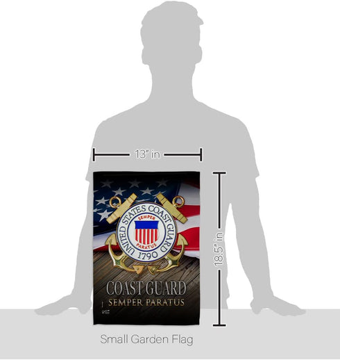 US Coast Guard Semper Paratus Garden Flag - Armed Forces USCG United State American Military Veteran Retire Official - House Decoration Banner Sma...