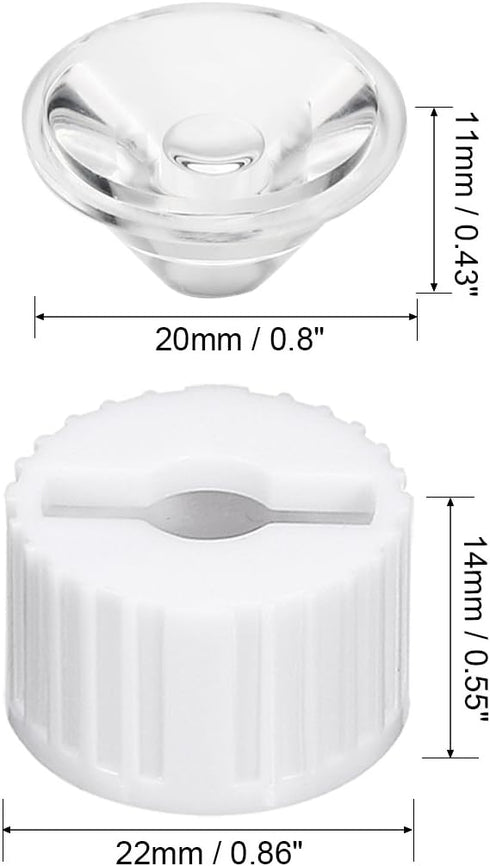 uxcell 10 pcs 20mm LED Lens 60 Degree with White Holder for 1W 3W High Power LED Light...