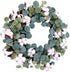 Idyllic Eucalyptus and Cotton Wreath, 14 Inches Artificial Wreath on a Natural Twig Base for Farmhouse, Garden, Wedding, Decor...