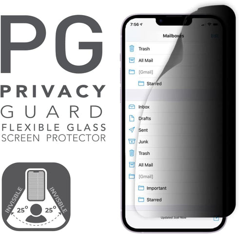ARMOR Flexible Glass Screen Protector for iPhone 14 Plus, Privacy Guard with 9H...