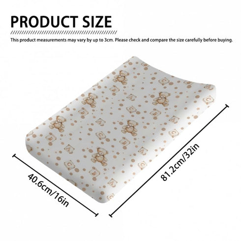 Woodland Bears Changing Pad Cover, Forest Bears Baby Diaper Changing Table Pad Cover, Unisex Cute Bears ABC Letter Pattern Baby Diaper Table Chang...