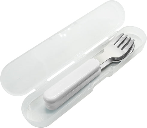 VANRA 2-Piece Children Fork And Spoon Set 18/10 Stainless Steel Child Flatware Set Kids Utensils Set with Case for Lunch Box...