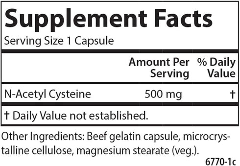 Carlson Labs NAC N-Acetyl Cysteine, 500mg, 60 Capsules...