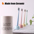 Urbanstrive Sleek Mini Ceramics Toothbrush Holder Stand for Bathroom Vanity Countertops (Gray 2-Pack)...