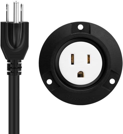 (1.6Feet) Waterproof 15Amp 125V Outdoor Power Outlet Extension Cord?SJTW 14AWG,Nema 5-15R 15A Outlet Extension Cord...
