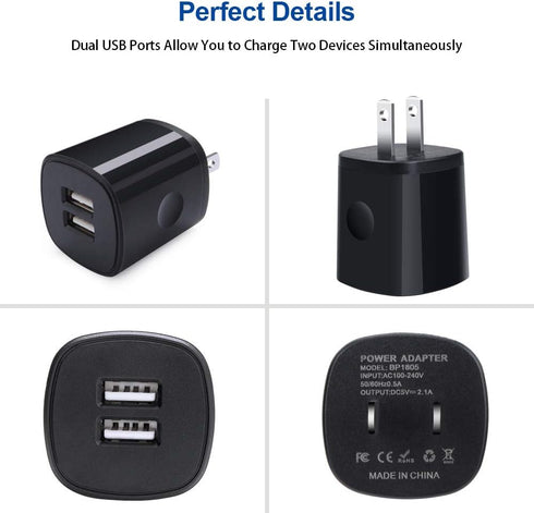 USB Type C Charger Fast Charging for Moto One 5G/5G UW/5G Ace/5G UW Ace/G Stylus/G Play/G Power/G6/G7 Power/Z4, Dual USB Wall Charger USB C Cable ...
