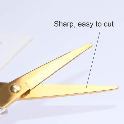 Multibey Acrylic Gold Craft Scissors Staple Remover Set Acrylic Metal Fabric Scissor Home Office Desk Supplies (Clear Gold)...