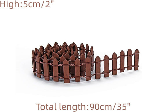 4Pcs Miniature Fairy Garden Fence 35 Inch Fairy Garden Accessories DIY Wood Picket Fence for Dollhouse DIY Crafts Project...
