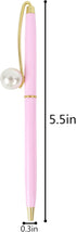 Monique 3 Pcs Pearl Decorative Metal Ballpoint Pen Ball Pen 0.7mm Fine Tip Black Ink Pink...
