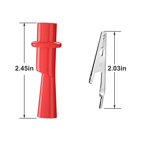 Goupchn Multimeter Push on Alligator Clips Set 4PCS Insulated Crocodile Clamps for Electrical Testing...