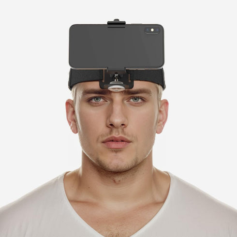 Flexible Phone Head Mount for iPhone, Head Camera First-Person View Video Outdoor Live Shooting Bracket with Phone Clip for iPhone Samsung Smartph...