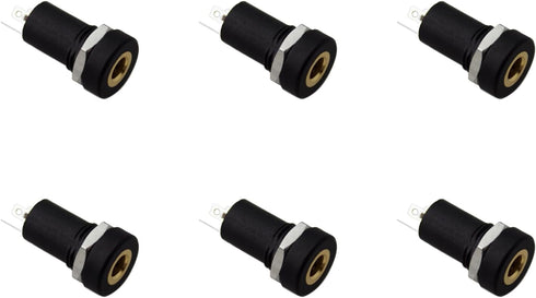 Maxmoral 6PCS Stereo Panel Mount Jack 3.5mm Audio Video Jack Socket Stereo Solder Panel Mount Jack Connector Headphone Jack Connector, Black...