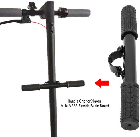 Scooter Bars, Electric Scooter Child Handlebar, Kids Scooter Handle Grips, Black Stainless Steel Adjustable Protect Safety Electric Scooter Handle...