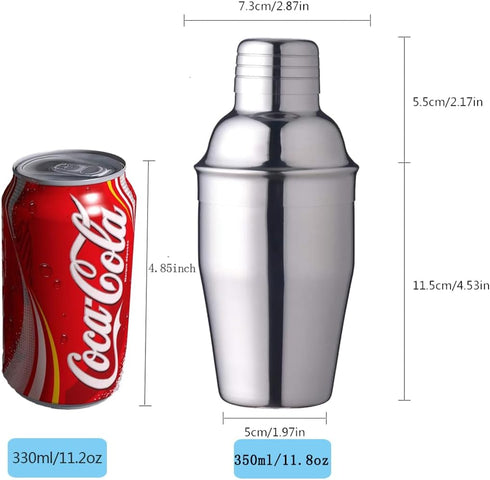 12oz Cocktail Shaker Small Single Bar Shakers Bartending Stainless Steel Espresso Shaker for Martini Margarita Alcohol Liquor Drink Mixer...