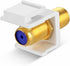 TNP Coaxial F Connector RG-6 Keystone Jack Insert (5 Pack) Snap in Adapter Port Female Gold Plated Digital Coax Inline Coupler for Wall Plate Outl...
