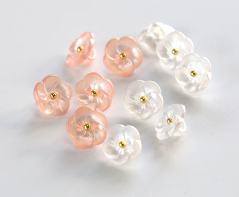 Flower Buttons for Sewing 15/32 inch (11.5mm) Translucent Blouse Button Craft Scrapbooking Pink White Mix Pack of 30pcs...