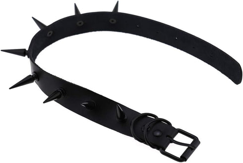 Unisex Multicolor Simulated Leather PU Black-tone/Silver-tone Spikes Rivets Spiked Punk Rock Gothic Choker Collar Necklace...