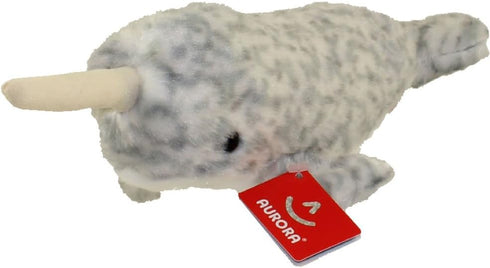 Aurora® Adorable Mini Flopsie™ Narwhal Stuffed Animal - Playful Ease - Timeless Companions - Gray 8 Inches...