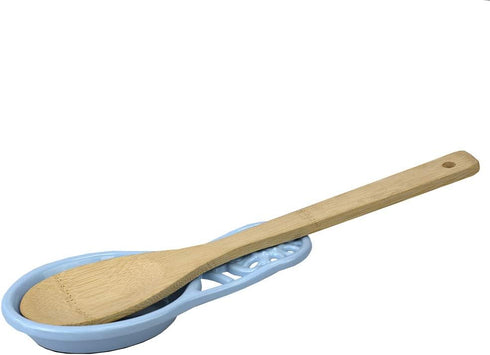 Home Basics Sunflower Cast Iron Spoon Rest for Cooking Utensil, Ladle, Spatula Holder for Kitchen Countertop, Stovetop, Dinning Table, Light Blue...
